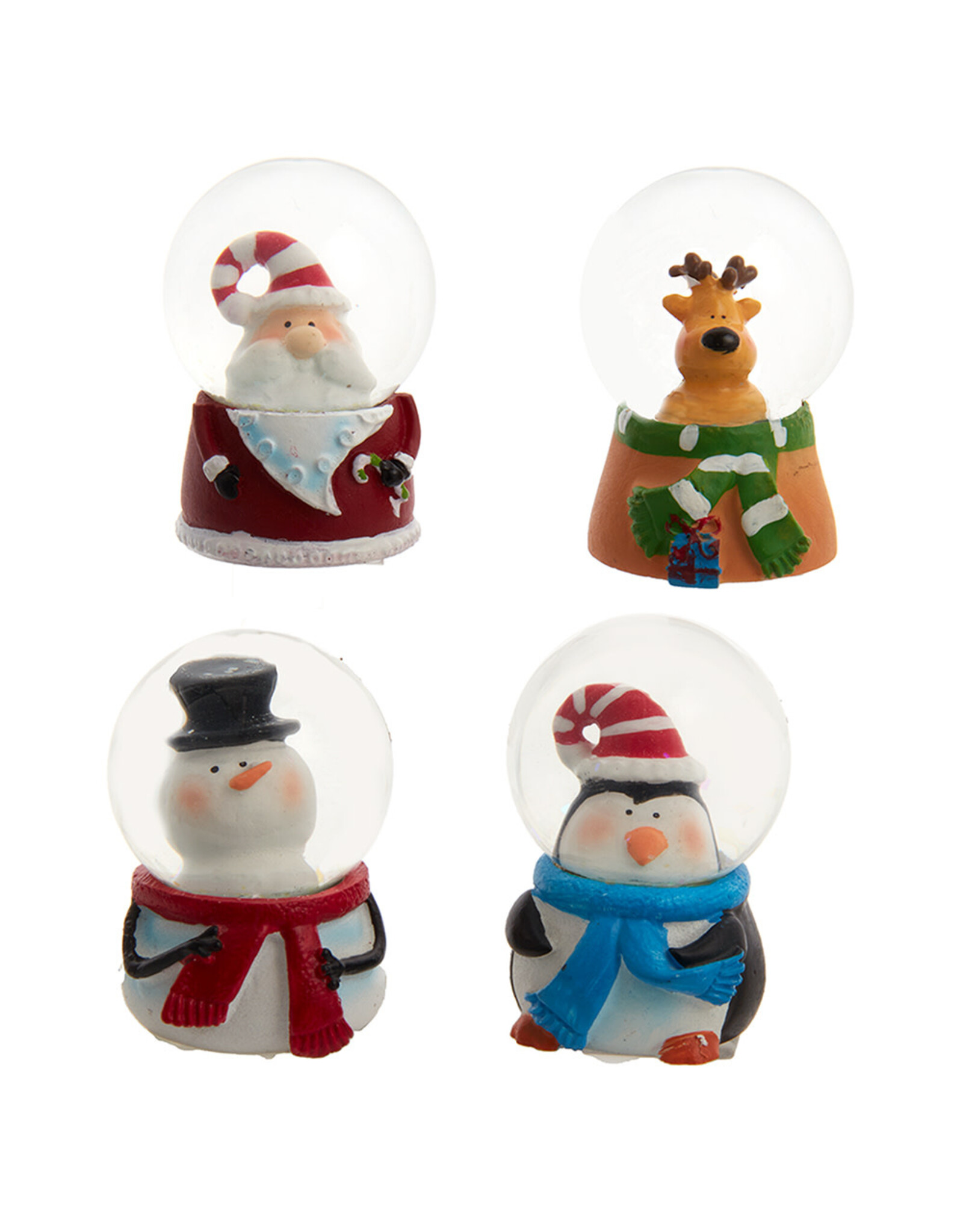 Kurt Adler Snow Globes 45mm 4 Asst Christmas Character Water Globes