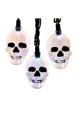 Kurt Adler UL 10-Light RGB LED Glitter Skull Halloween Light Set