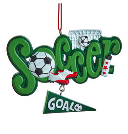 Kurt Adler Soccer Christmas Ornament