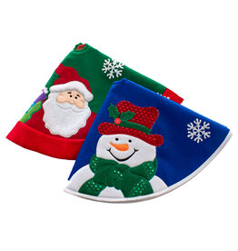 Kurt Adler Christmas Tree Skirts 20” 2 Assorted Santa And Snowman