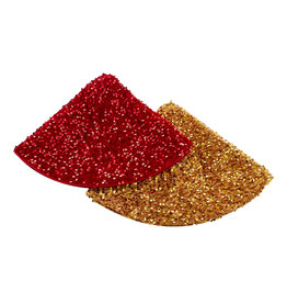 Kurt Adler Christmas Tree Skirts 20” 2 Astd Red & Gold Sequined