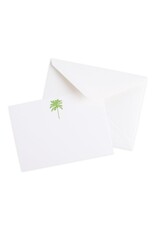 Caspari Correspondence Cards Boxed Set of 12 - Palm Tree Green