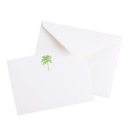 Caspari Correspondence Cards Boxed Set of 12 - Palm Tree Green