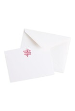 Caspari Correspondence Cards Boxed Set of 12 - Coral