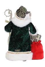 Karen Didion Lighted Sparkling Emerald Santa Christmas Decor