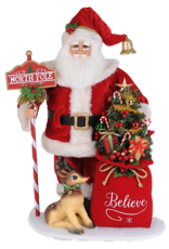 Karen Didion Lighted North Pole Magic Santa Scene 13x9x20H Inches
