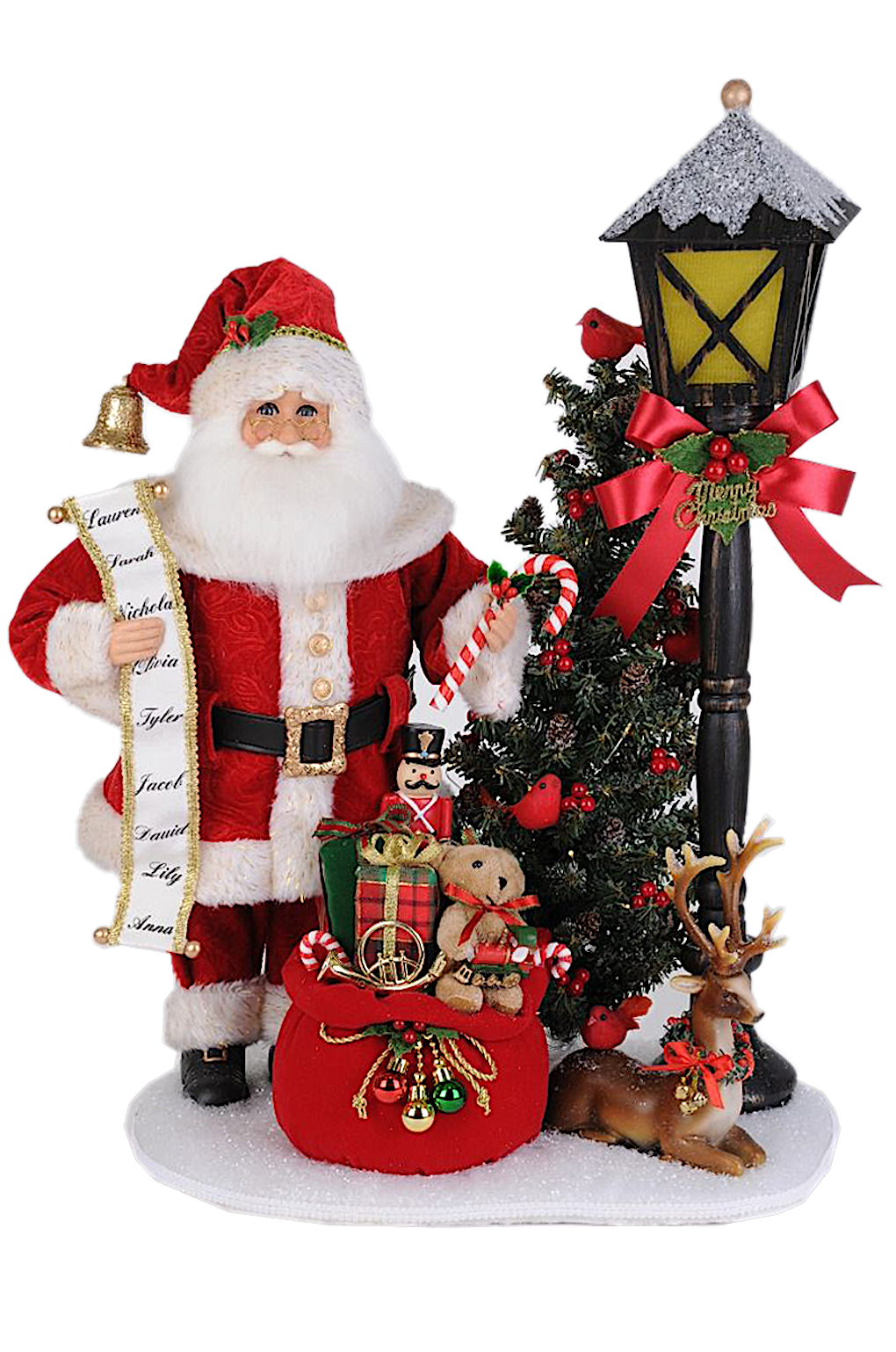 Lighted Christmas Harmony Lamp Post Santa Scene 17x13x24H Digs N
