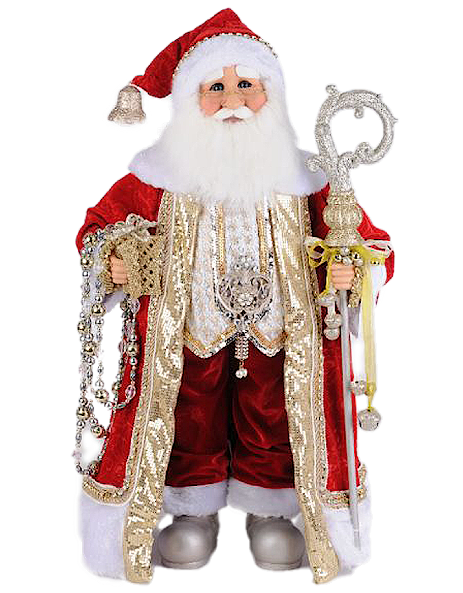 Karen Didion Red And Gold Santa Figure 27 Inches