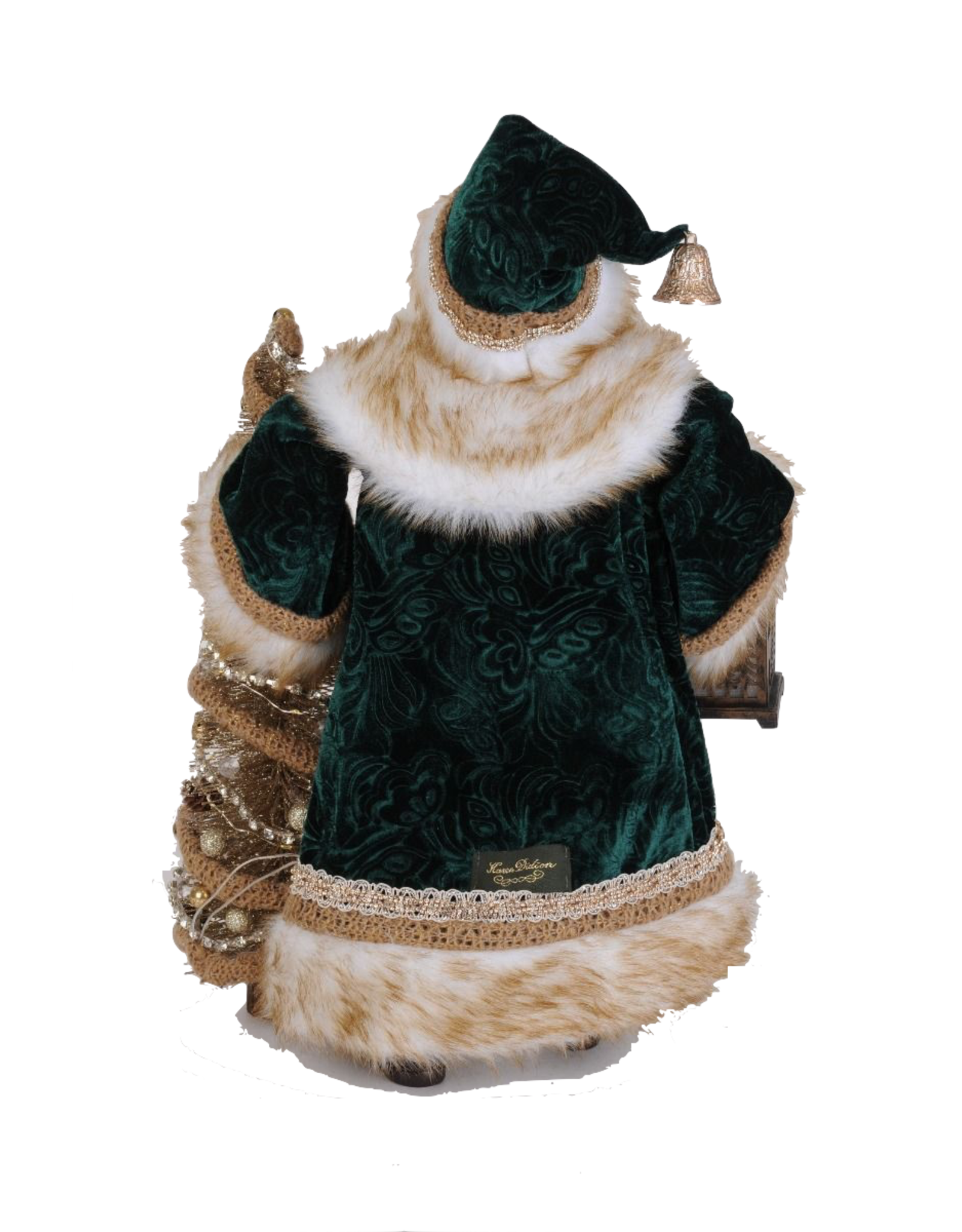 Karen Didion Lighted Emerald Woods Santa Figure 19 Inches