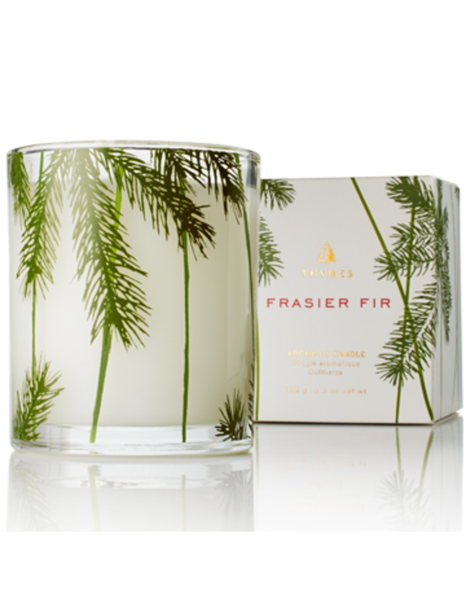Frasier Fir Candles 6.5oz Glass w Pine Needle Design