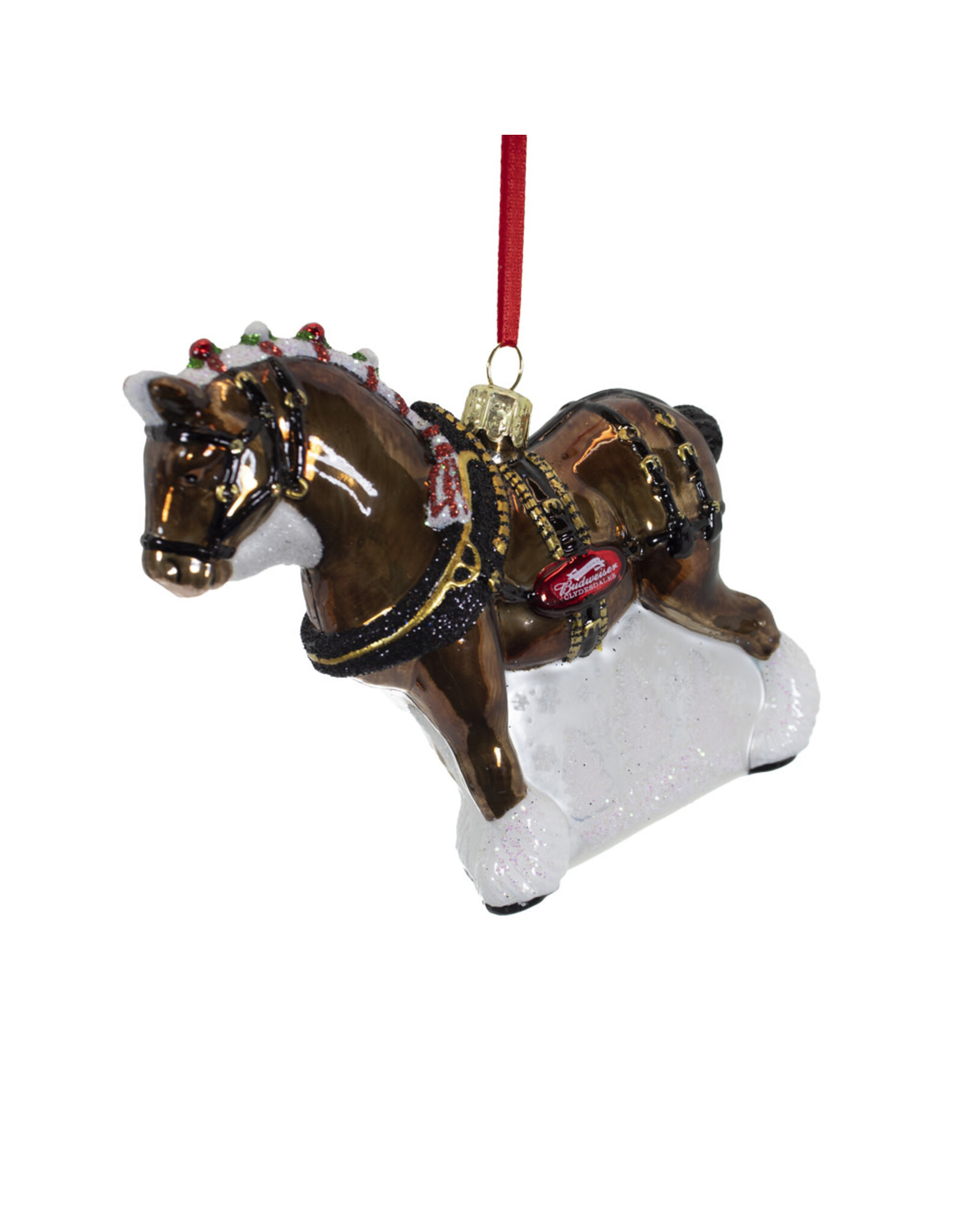 Kurt Adler Budweiser Glass Clydesdale Horse Christmas Tree Ornament