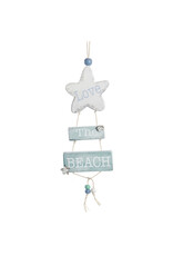 Kurt Adler Wooden Coastal Dangle Plaque Ornament w Love The Beach