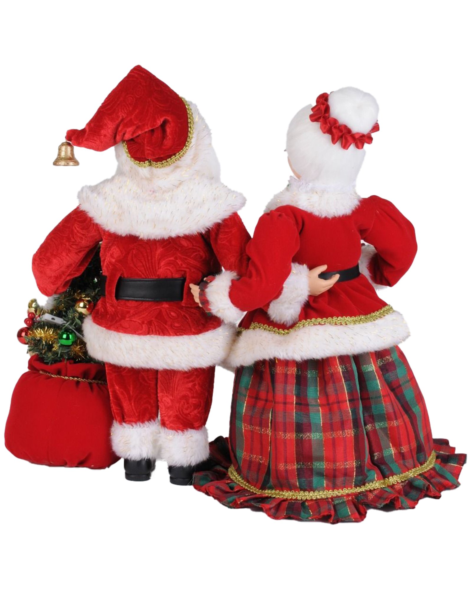 Karen Didion Lighted Santa and Mrs. Claus Bearing Gifts