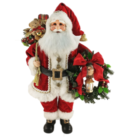 Karen Didion Lighted Wreath And Gifts Santa II 32 Inches