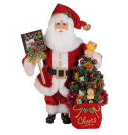 Karen Didion Wine Santas Lighted Season To Wine Santa 17.5 Inch