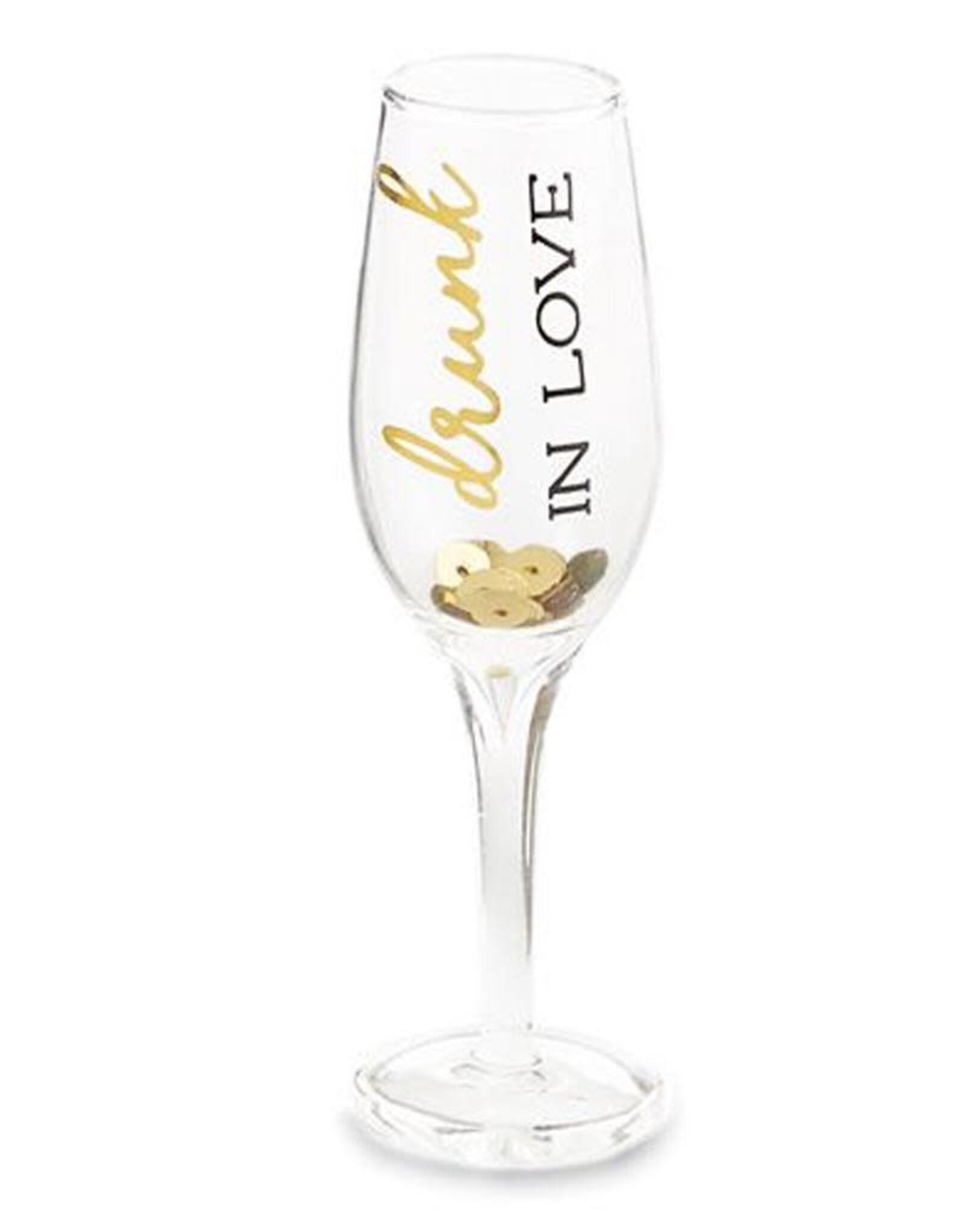 Mud Pie Bridal Party Mini Champagne Flute Shot Glass 1 oz Drunk In Love