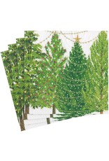 Caspari Christmas Paper Lunch Napkins 20pk Christmas Trees With Lights