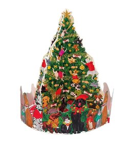 Caspari Christmas Advent Calendar 3D Caroling Pets Christmas Tree