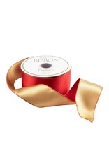Caspari Red And Gold Reversible Satin Wired Ribbon 6 Yard Spool