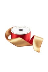 Caspari Red And Gold Reversible Satin Wired Ribbon 10 Yard Spool