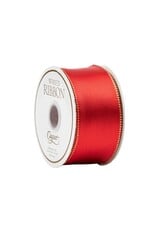 Caspari Red And Gold Reversible Satin Wired Ribbon 10 Yard Spool
