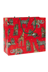 Caspari Christmas Gift Bag Lg 11.75x4.75x10 Painted Ornaments