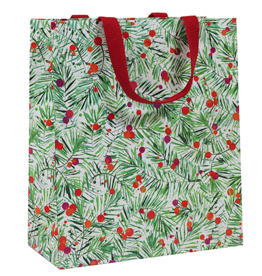 Caspari Christmas Gift Bag Lg 11.75x4.75x10 Modern Pine