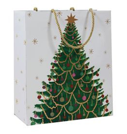 Caspari Christmas Gift Bag Lg 11.75x4.75x10 Merry And Bright