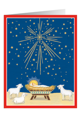 Caspari Boxed Christmas Cards 16pk Manger Under The Star