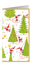 Caspari Christmas Money Holder Cards 4pk Twirling Santas