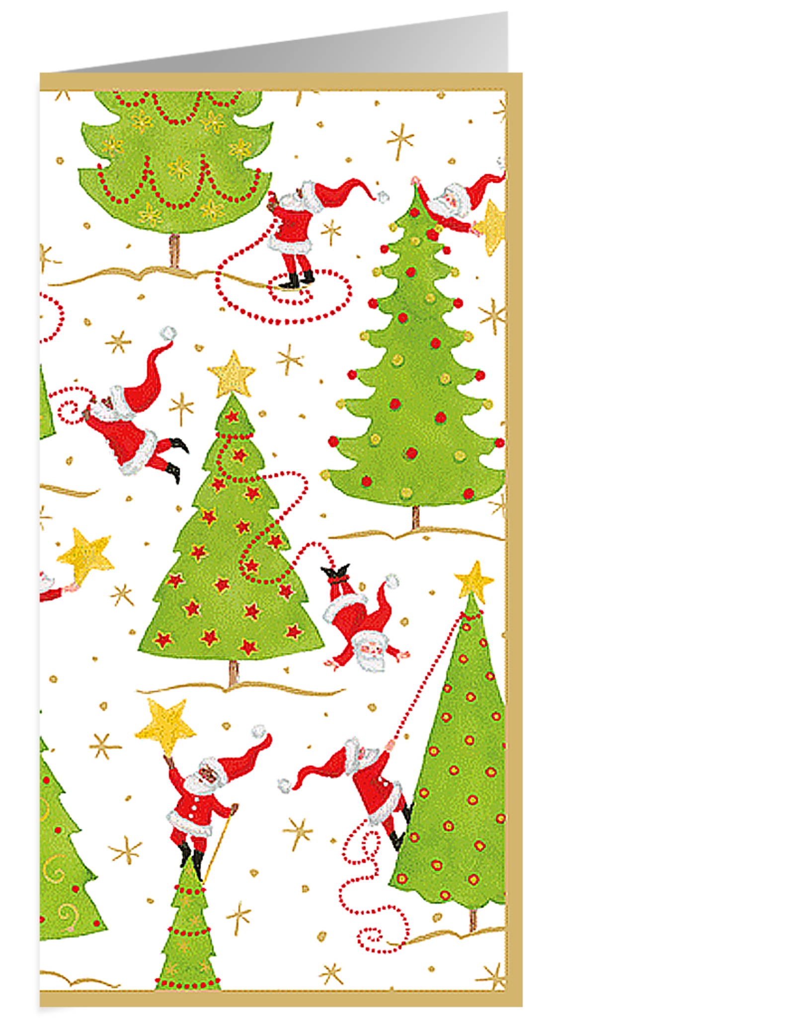 Caspari Christmas Money Holder Cards 4pk Twirling Santas