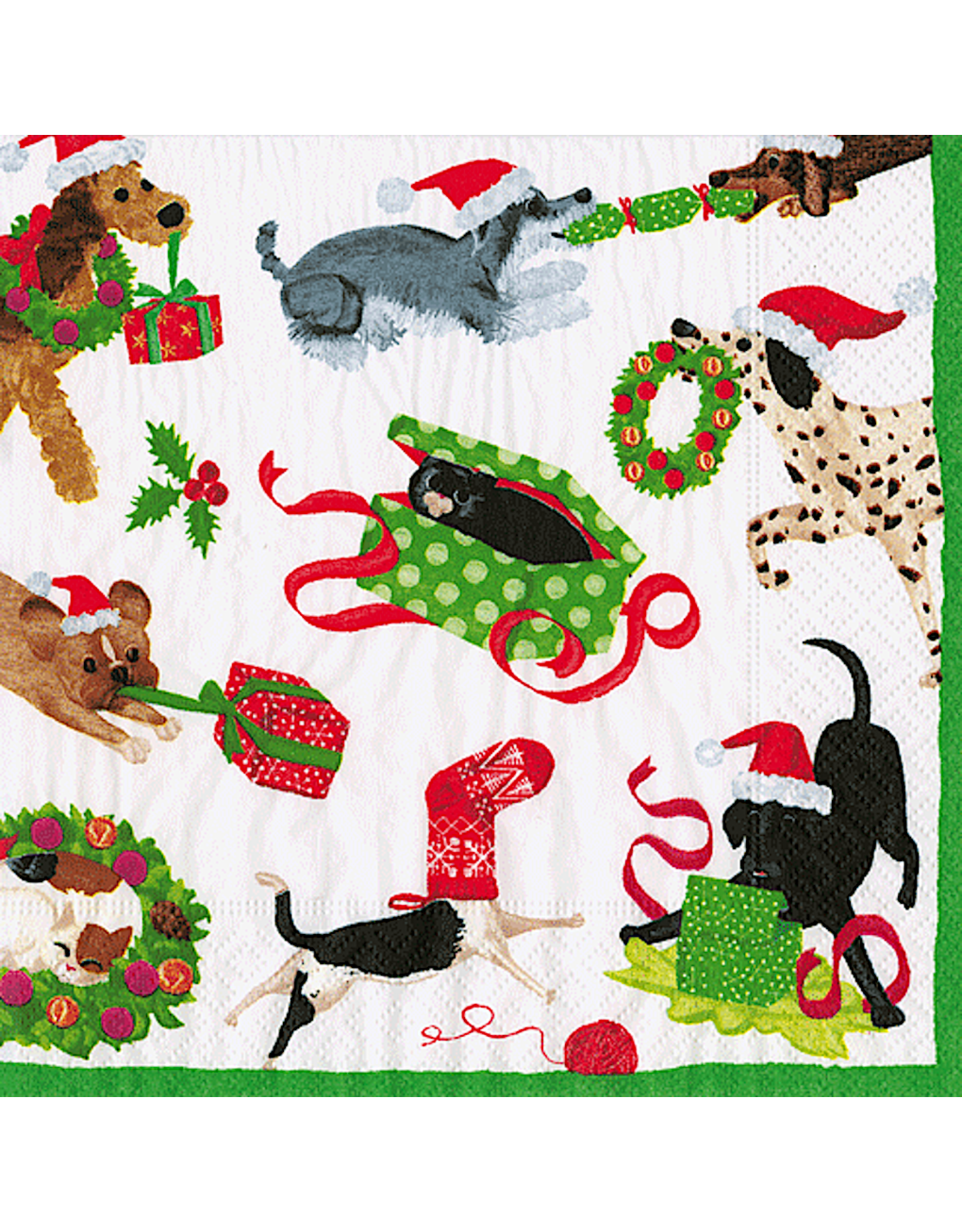 Caspari Christmas Paper Cocktail Napkins 20pk Christmas Mischief