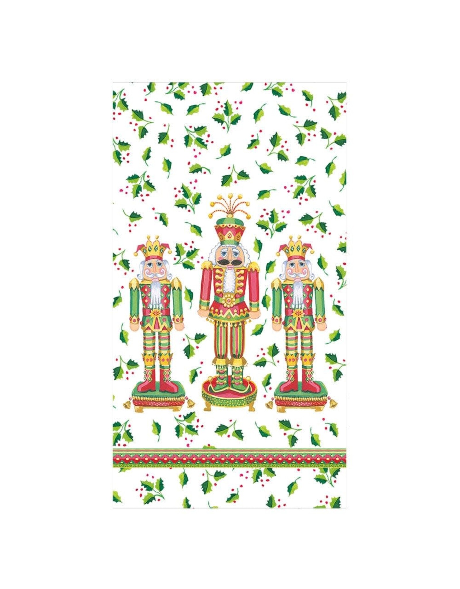 Caspari Christmas Guest Towel Napkins 15pk Nutcracker Christmas