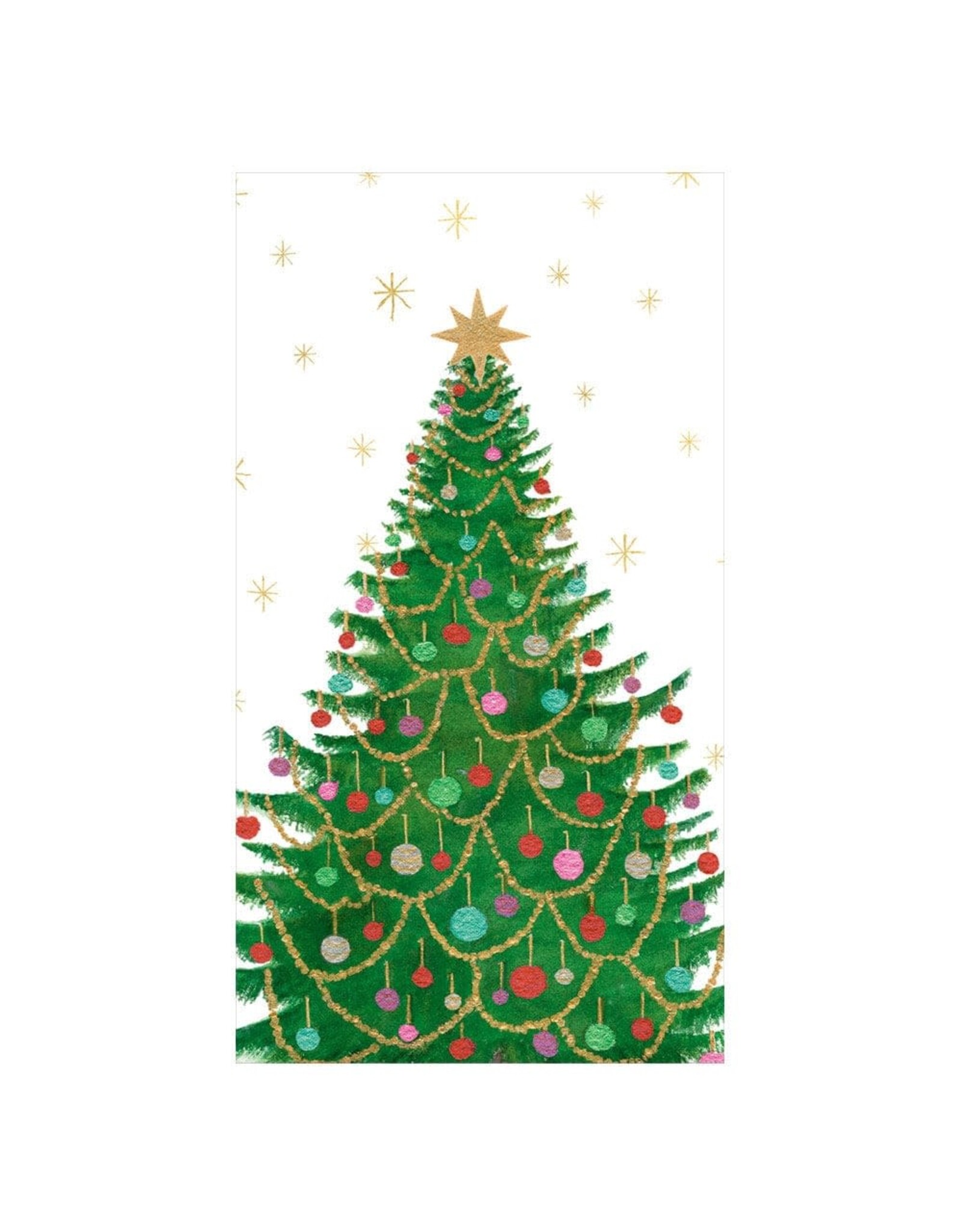 Caspari Christmas Guest Towel Napkins 15pk Merry And Bright