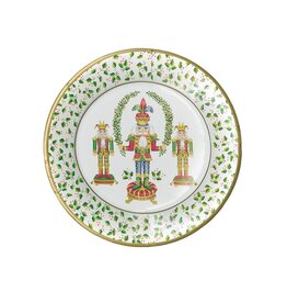 Caspari Christmas Paper Salad Dessert Plates 8pk Nutcracker Christmas