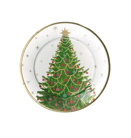 Caspari Christmas Paper Salad Dessert Plates 8pk Merry And Bright