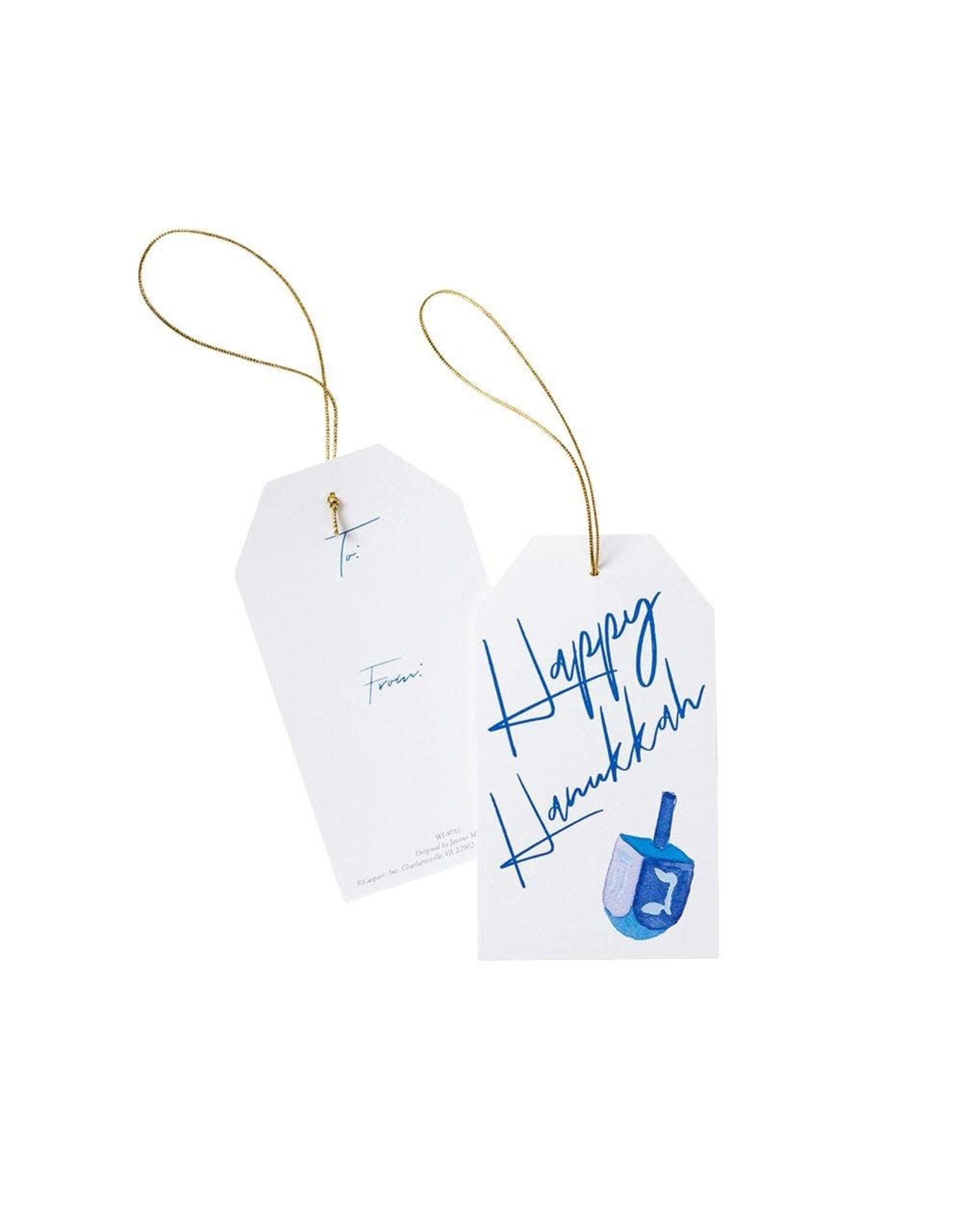 Caspari Classic Hanging Gift Tags 4pk Happy Hanukkah