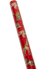 Caspari Christmas Gift Wrapping Paper 6ft Roll Wild Christmas Red Foil