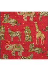 Caspari Christmas Gift Wrapping Paper 6ft Roll Wild Christmas Red Foil