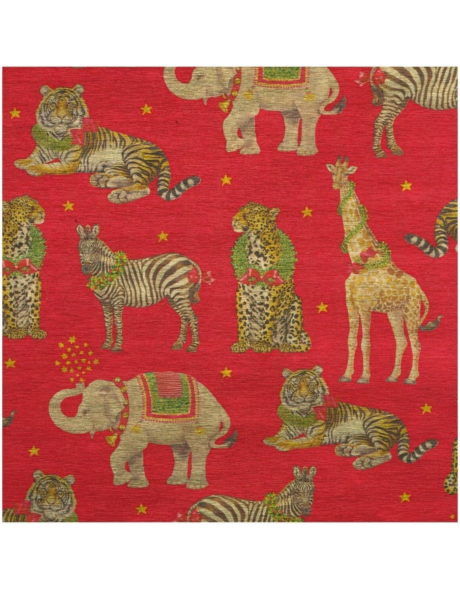 Christmas Gift Wrapping Paper 6ft Roll Wild Christmas Red Foil - Digs N ...