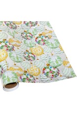 Caspari Christmas Gift Wrapping Paper 8ft Roll Savannah White