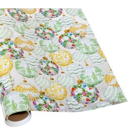 Caspari Christmas Gift Wrapping Paper 8ft Roll Savannah White
