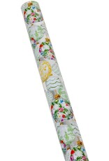 Caspari Christmas Gift Wrapping Paper 8ft Roll Savannah White