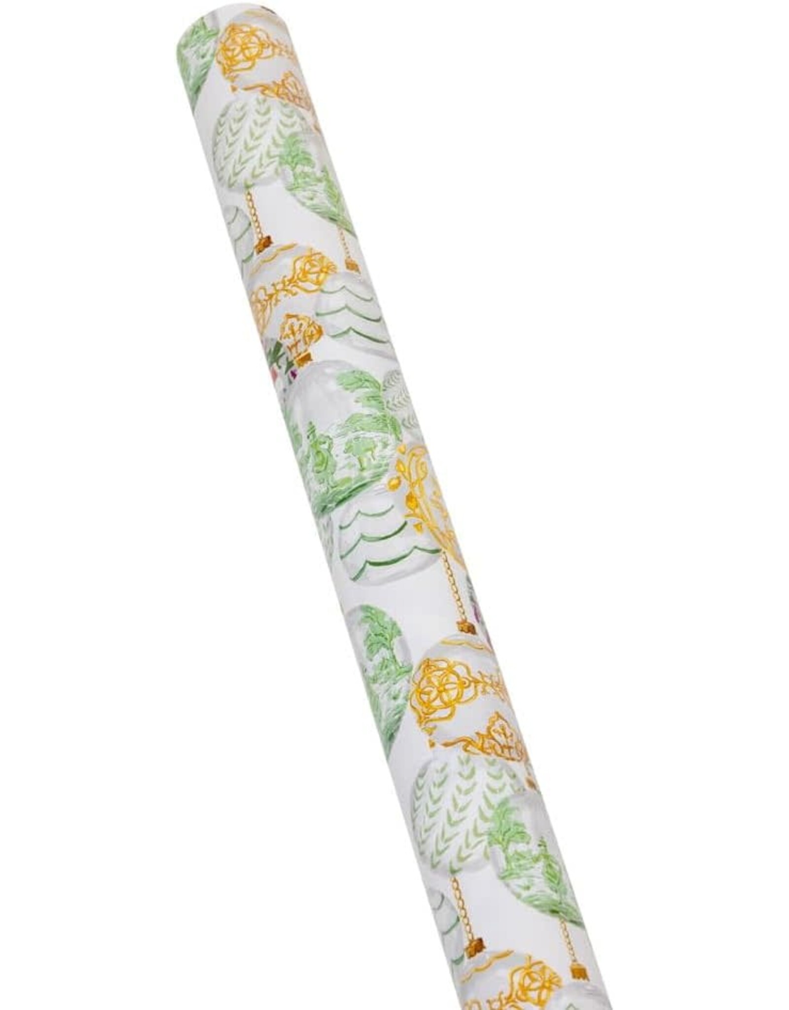 Caspari Christmas Gift Wrapping Paper 8ft Roll Savannah White