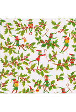 Caspari Christmas Gift Wrapping Paper 8ft Roll Jingle Elves