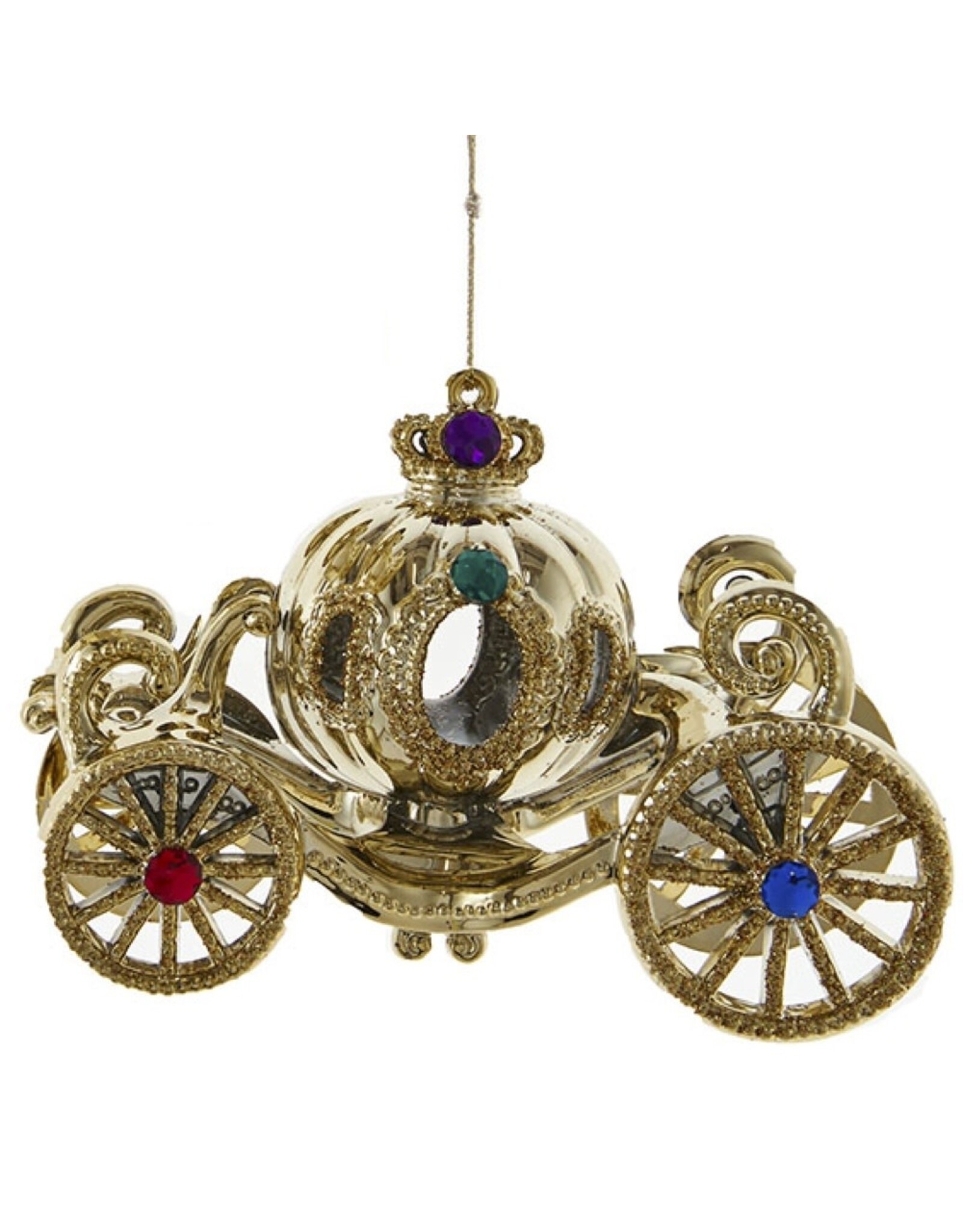 Kurt Adler Gold Jeweled Carriage Ornament
