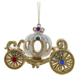 Kurt Adler White Jeweled Carriage Ornament