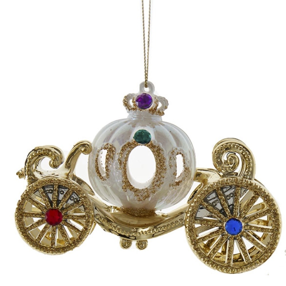 White Jeweled Carriage Ornament Digs N Gifts