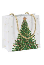 Caspari Christmas Gift Bag Small 5.75x2.5x5.75 Merry And Bright