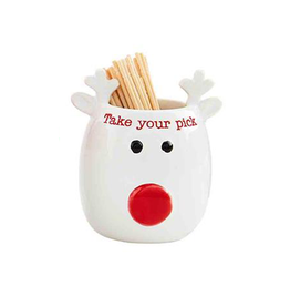 Mud Pie Ceramic Christmas Toothpick Holder | Reindeer Take Your Pick